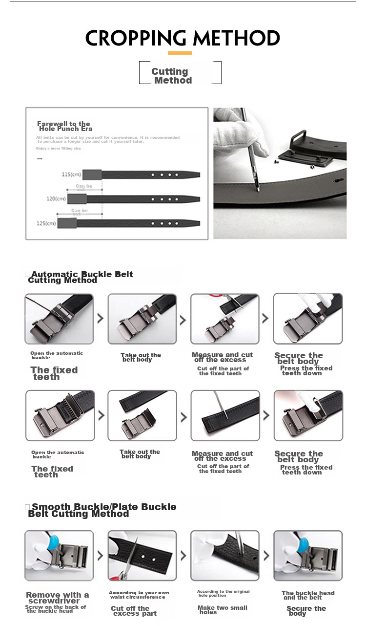 CROCODILE Top-Grain Leather Women's Automatic Buckle Belt, Business Belt, Birthday Gift for Girlfriend, T1561 Black 13