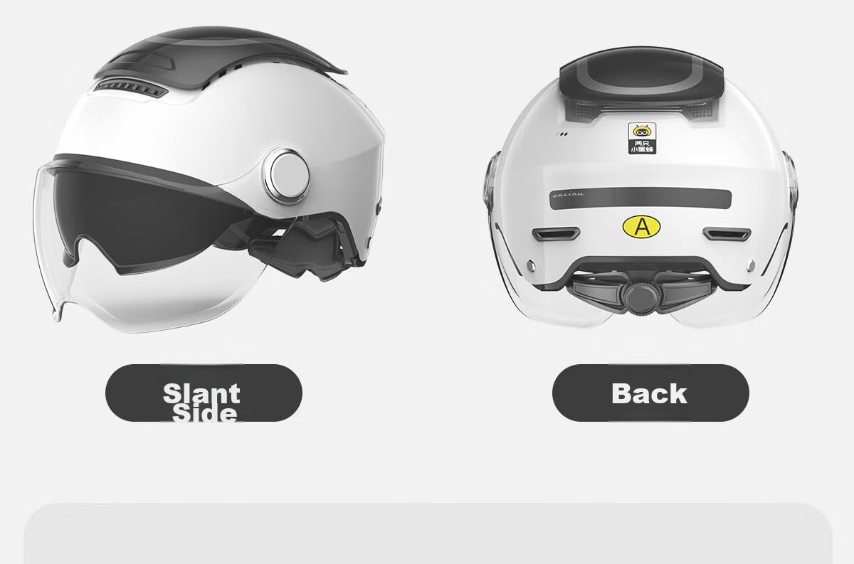 Two Little Bees 3C Certified Electric Vehicle Helmet Motorcycle Four-Season Universal Half Helmet Sun Protection Anti-Fog Dual Lens Zero-Pressure Skylight Unisex Electric Bike Helmet TK47 Zero-Pressur 67