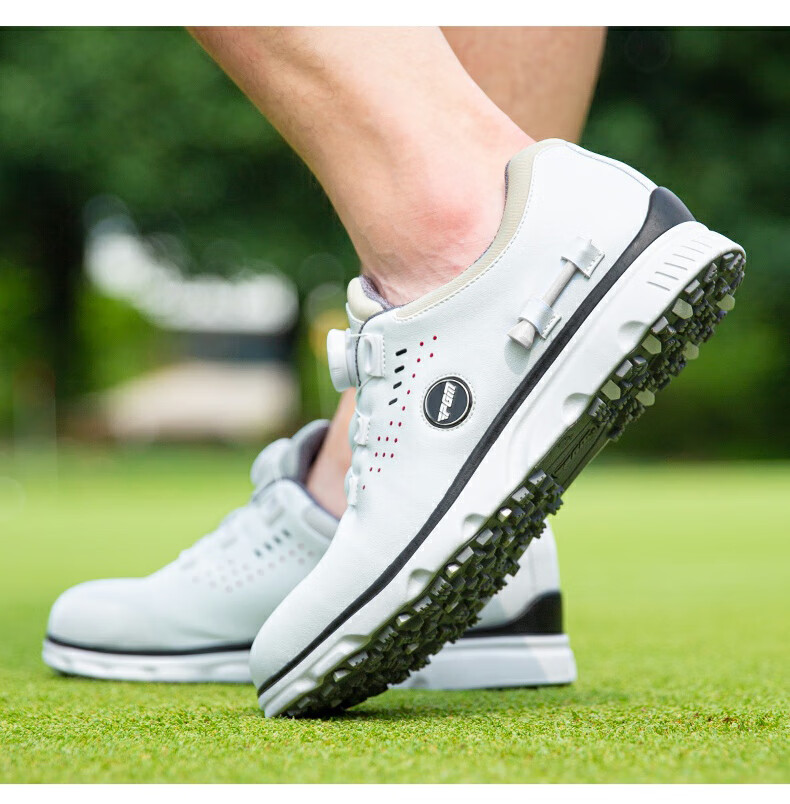 PGM Golf Shoes for Men, Comfortable Shock-Absorbing Sports Sneakers with Rotary Buckle Straps, Waterproof And Non-Slip, Size 42 9
