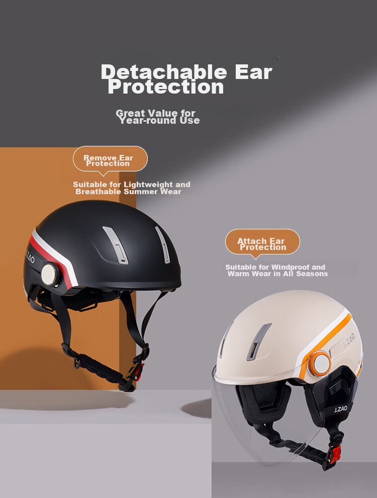 JD Original Electric Vehicle Helmet, Light Oxygen Series 3C Certified, for Electric Scooters, Motorcycles, Bicycles, Unisex Safety Helmet, Riding Half Helmet Or Full Helmet with Short Visor, Gray, M Size 4