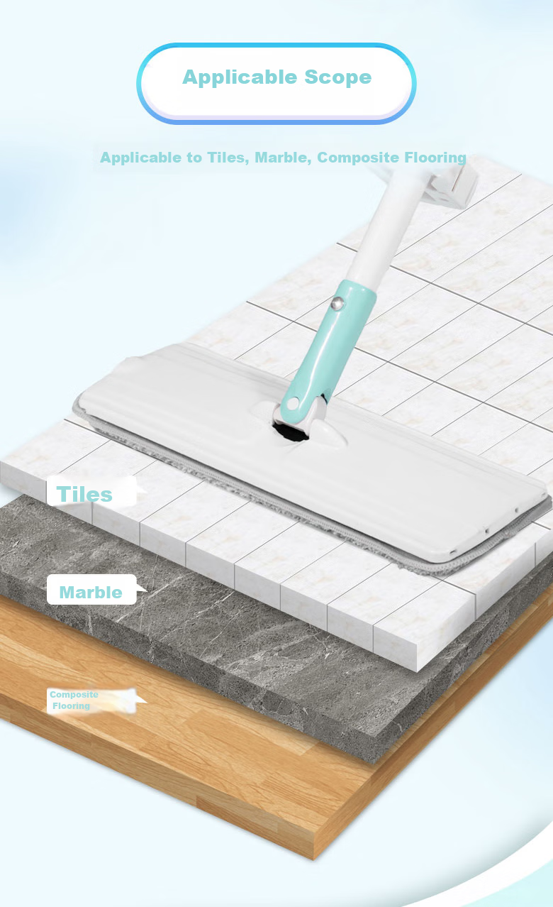 MIAOJIE Flat Mop Cloth, 33.5cm, 2 Pieces in Total, Qiao Jing Hands-Free Mop Replacement Cloth 15