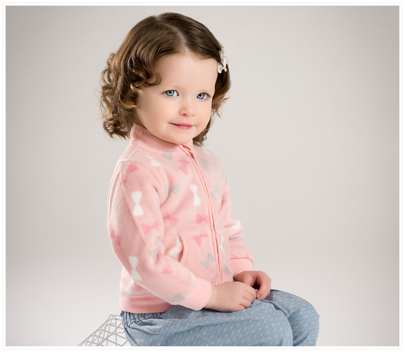 DAVE & BELLA Children's Outerwear, Spring And Autumn Clothing, Baby Stylish Clothes, Girls' Fleece Jacket 5