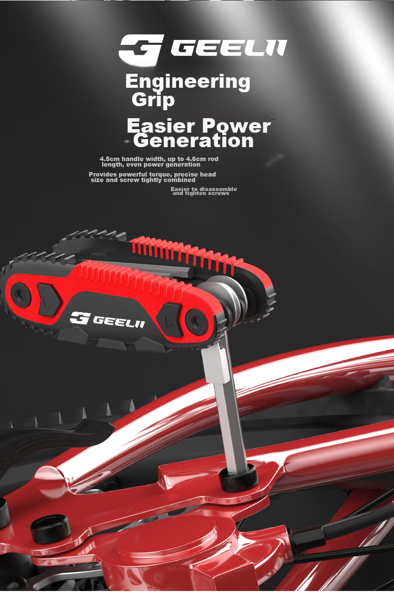 GeeLii Hex Key Set, Hex Wrench, Folding Metric Hex Screwdriver Set, 8 Pieces, 55050 5