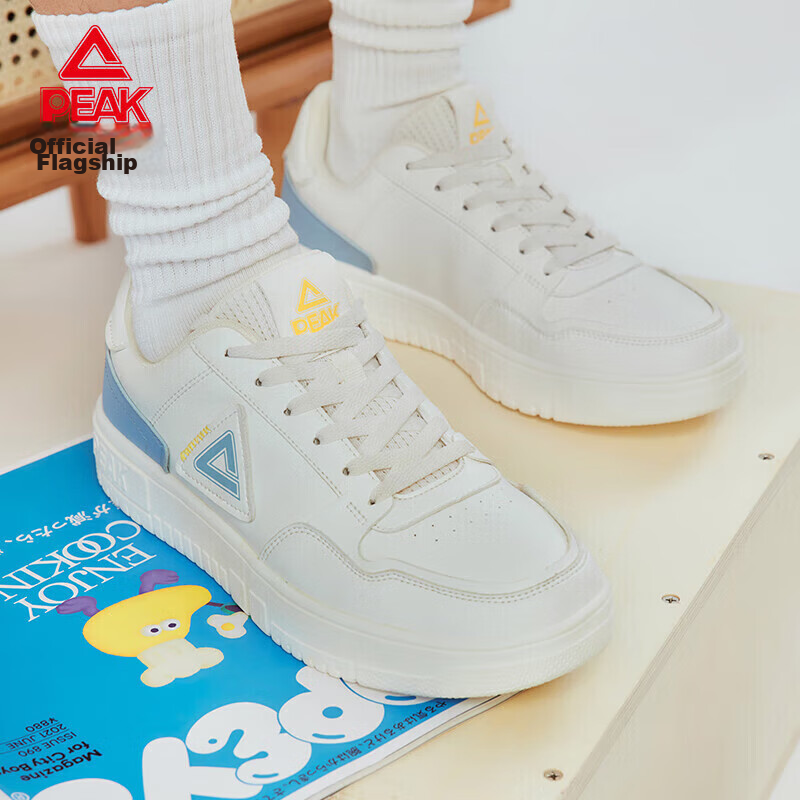 PEAK Men's Sneakers, Summer Low-Top Casual Shoes, Air Force One Style White Shoes, Versatile Sports Shoes for Men DB531127