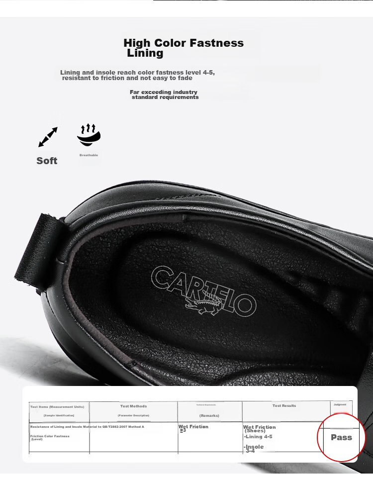 CARTELO British Business Casual Leather Shoes, Soft Sole, Breathable Upper, Slip-On Loafers, Men's Leather Shoes, 9899 Black, Size 40 13