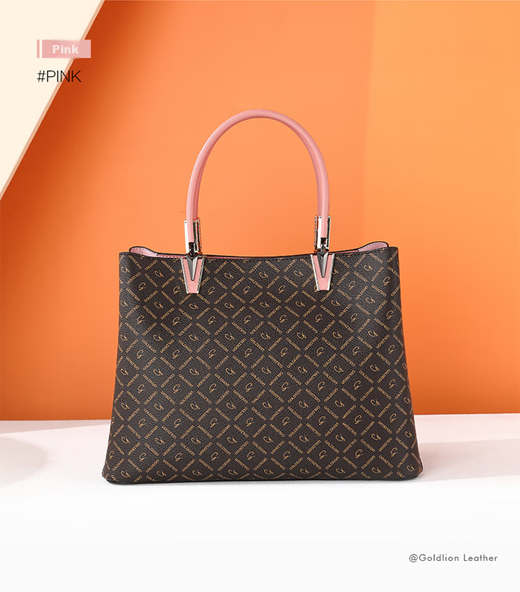 Goldlion Women's Handbag, PVC Printed Tote Bag with Handle, Birthday Gift 13