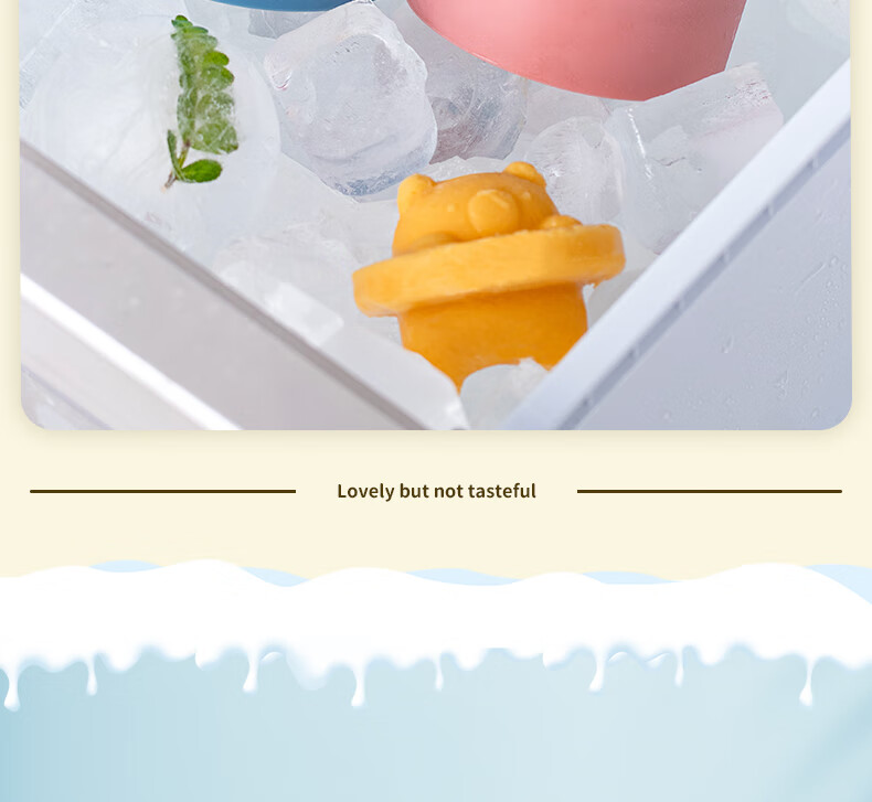 AOmeiyou Ice Cube Tray Mold, Refrigerator Homemade Ice Cube Tray, Food-Grade Silicone Ice Cube Mold, Avocado Green, 6 Compartments 8