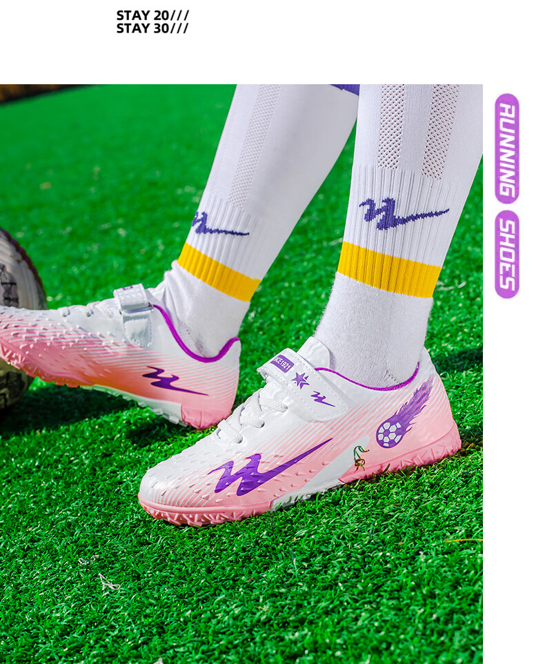 Shuangxing Children's Soccer Shoes for Girls And Boys, TF Turf Cleats for Students And Teenagers, Non-Slip Lightweight Football Training Shoes for Artificial Grass 6