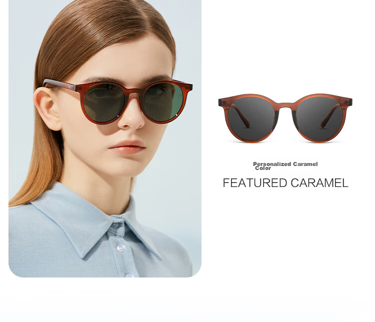 LOHO 2026 New Polarized Sunglasses for Women, Round Frame Driving Sunglasses, UV Protection Eyewear, Trendy Face-Slimming Hiking Glasses 11
