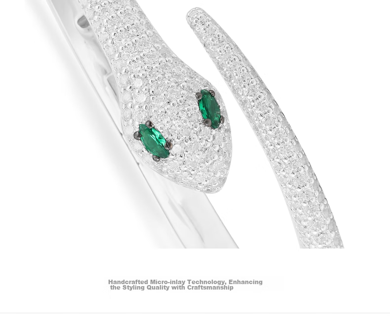 APM Monaco Green Eye Snake Bracelet, Luxurious And Elegant, Perfect Birthday Gift for Girlfriend Or Wife 4