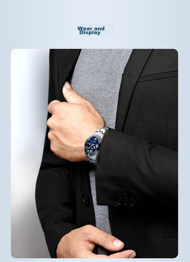 LONGINES Swiss Watch, Conquest Diving Series, Men's Steel Strap Mechanical Watch L37424566 12