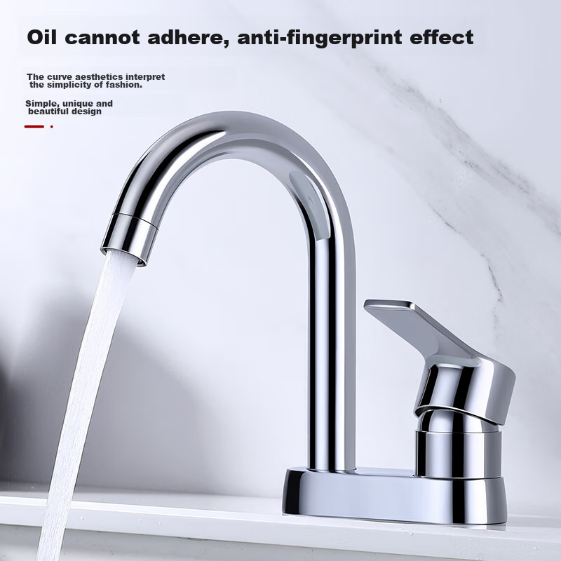 CVBAB Double-Hole Basin Faucet, Hot And Cold Full Copper Body Faucet, Bathroom Washbasin Faucet CV1211