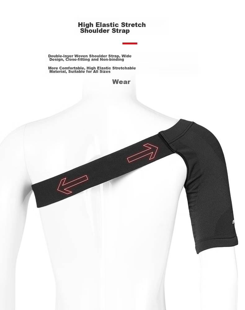 D&M Japanese Imported Shoulder Support for Sports And Fitness, Breathable Compression Shoulder Guard for Men And Women, Black Protective Sleeve 13