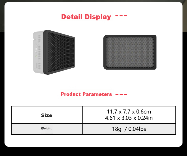 Aputure Amaran Ace 25c Photography Light Accessory, 30° Honeycomb Grid, Ace 25c Accessory 2