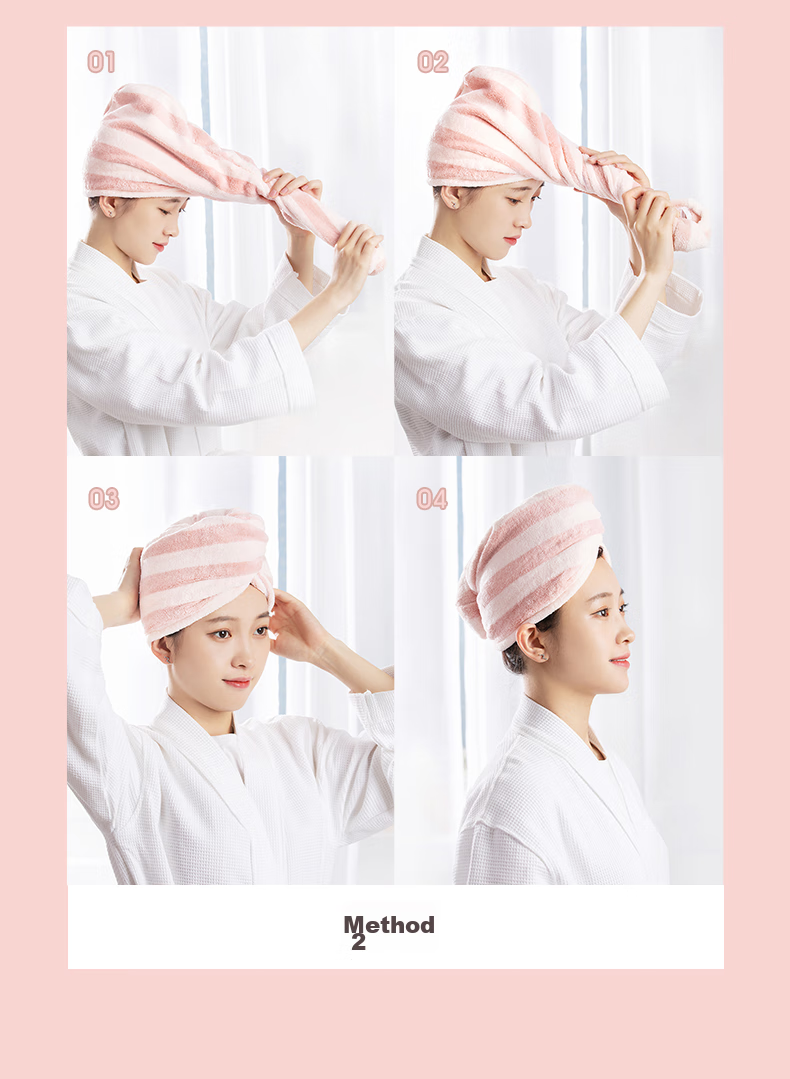 CHAHUA Hair Drying Cap for Women, Ultra-Soft And Highly Absorbent, Lint-Free, Thickened Shower Cap, Polyester Material, 1 Piece 10
