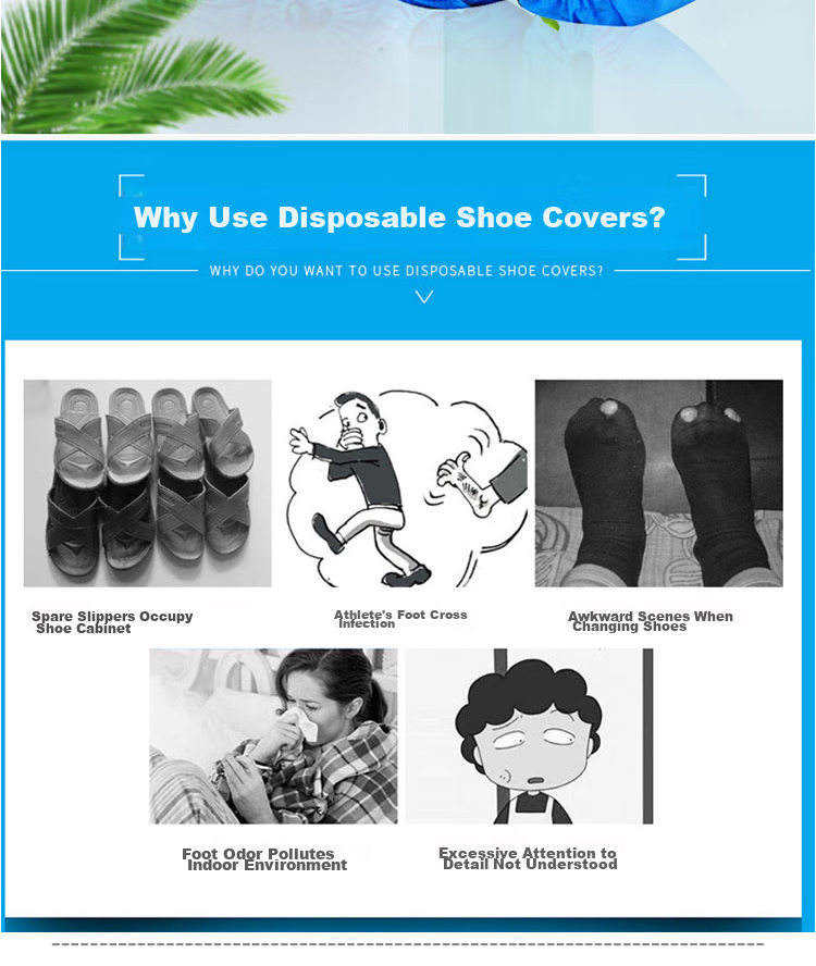 Pomelo Town Non-Woven Shoe Covers, 100-Pack, Disposable Shoe Covers for Home Use, Thick And Large Indoor Shoe Covers, One Size Fits All 2