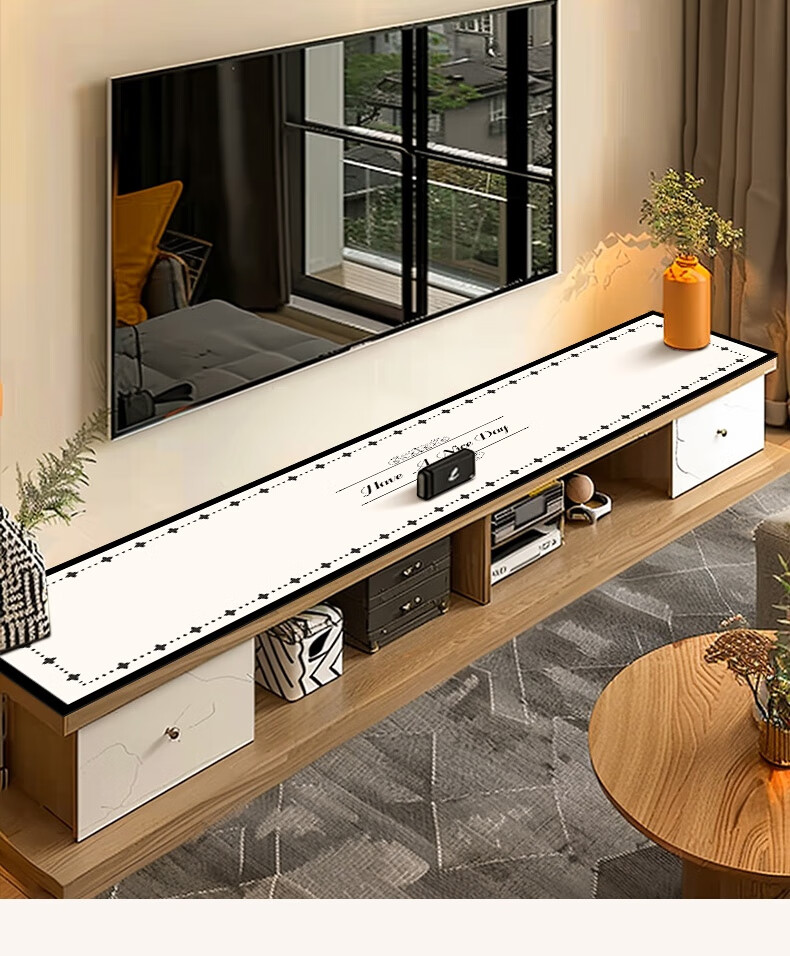 Fengliang Table Mat TV Cabinet Protector Desk Pad Shoe Cabinet Countertop Mat Waterproof Oil-Proof Washable Customizable 30*120 15