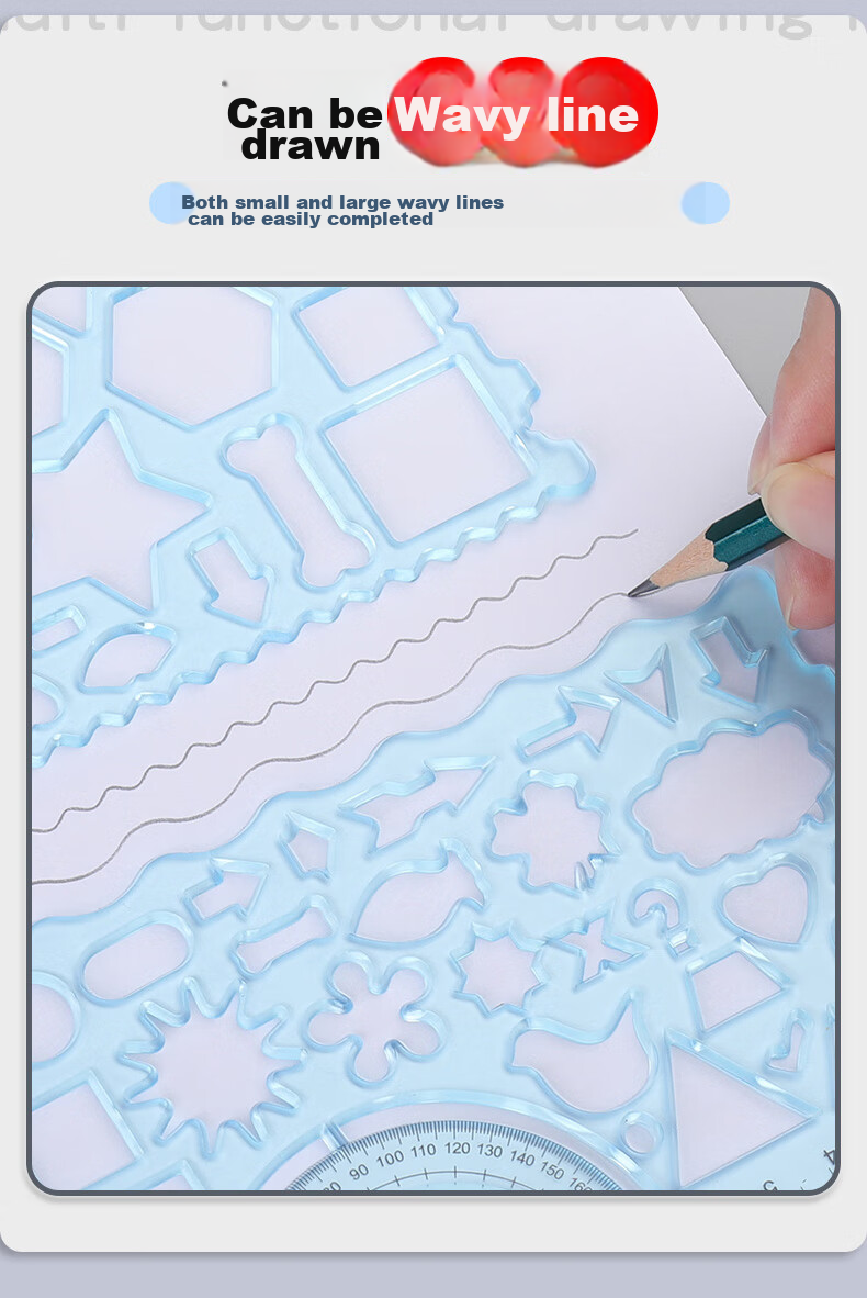 DiLe 30cm Angle Parallel Drawing Ruler for Registered Architects, Design Students, Stationery, Postgraduate Entrance Exam, Line-Drawing Ruler, Exam Grid Ruler, Balance Ruler, Multifunctional Rolling Sliding Ruler 2671 10
