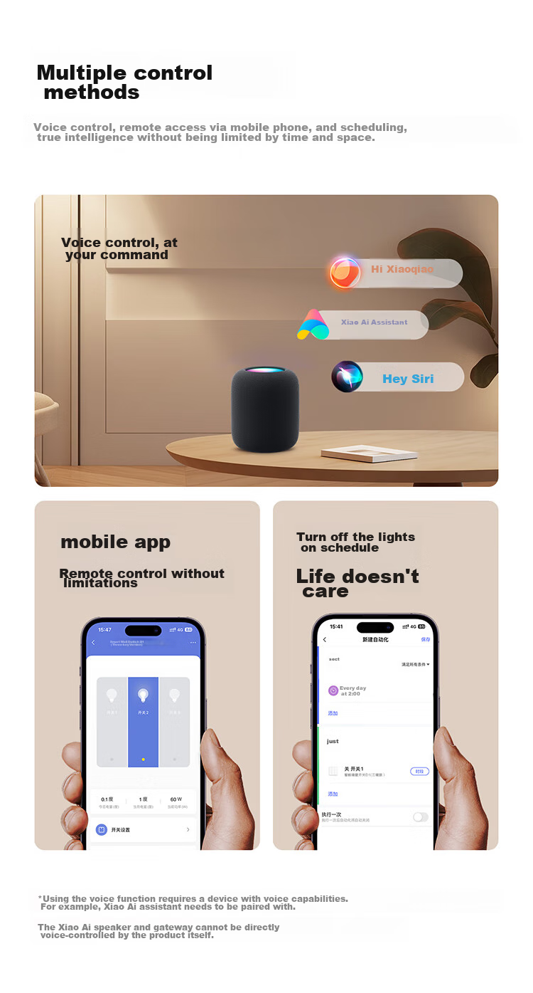 Aqara Smart Switch D1 Double Key for Neutral Wire, Integrated with Mijia APP/iPhone HomeKit, Remote Control Switch, White 7