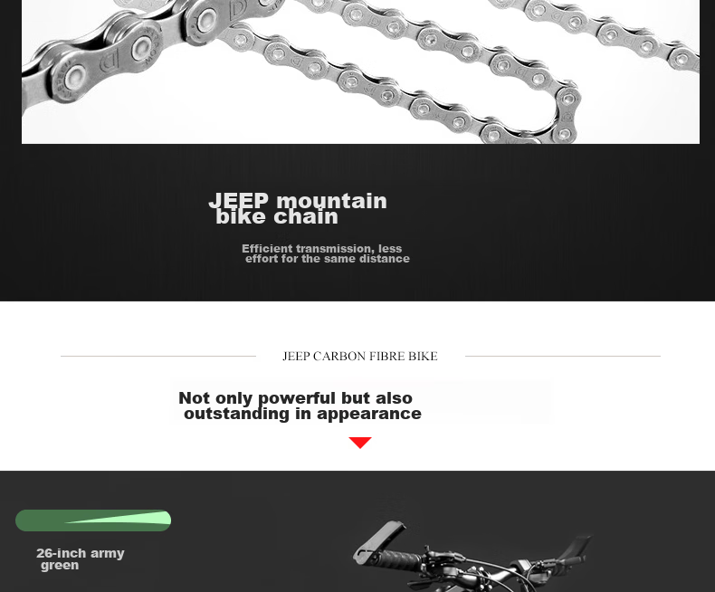 Jeep Folding Mountain Bike, 27-Speed, Dual Shock Absorption, Disc Brakes, Off-Road Gears, Single-Speed Bicycle, Zhanshen Black And Red, Three-Gear Ratio 10