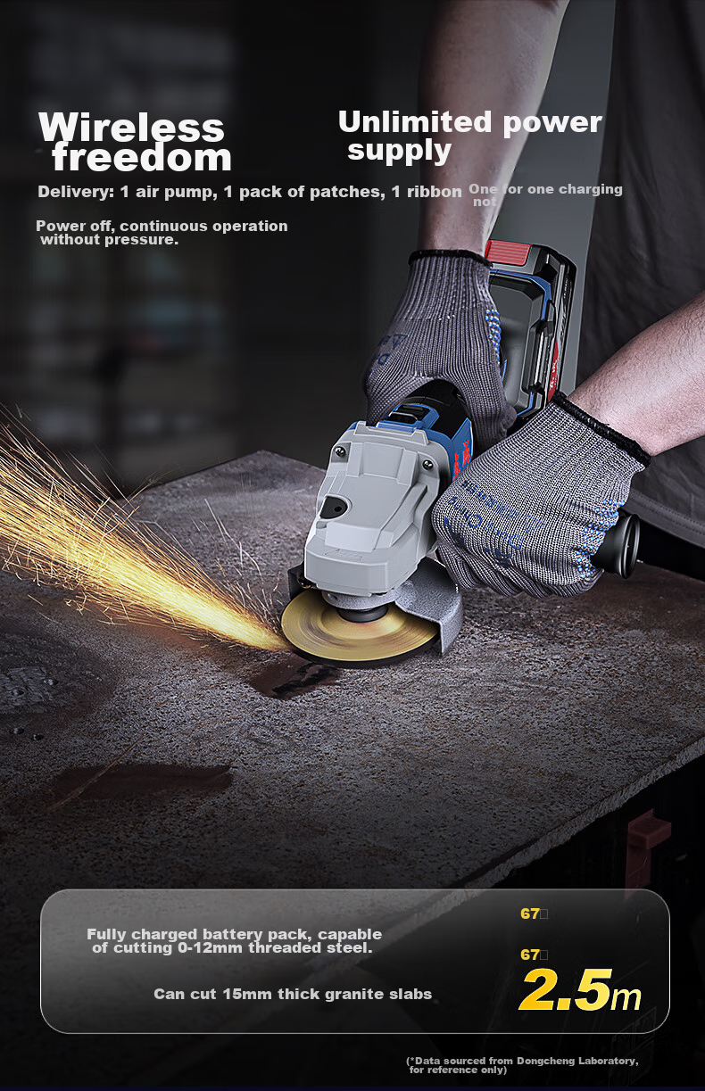 Dongcheng 20V Brushless Cordless Angle Grinder WSM03-100S, Lithium Battery Multi-Function Cutting Machine, Hand Grinder, Polisher 5
