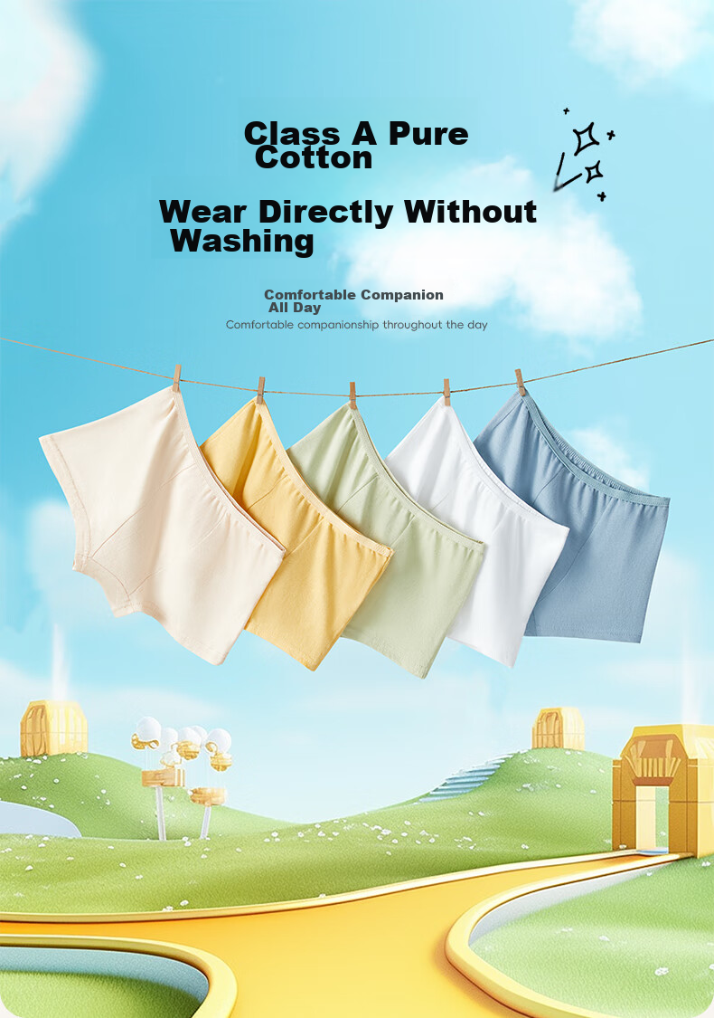 Siwangongli Children's Disposable Underwear, Boys' Washless Daily-Use Boxer Briefs, Travel Disposable Product Set 1