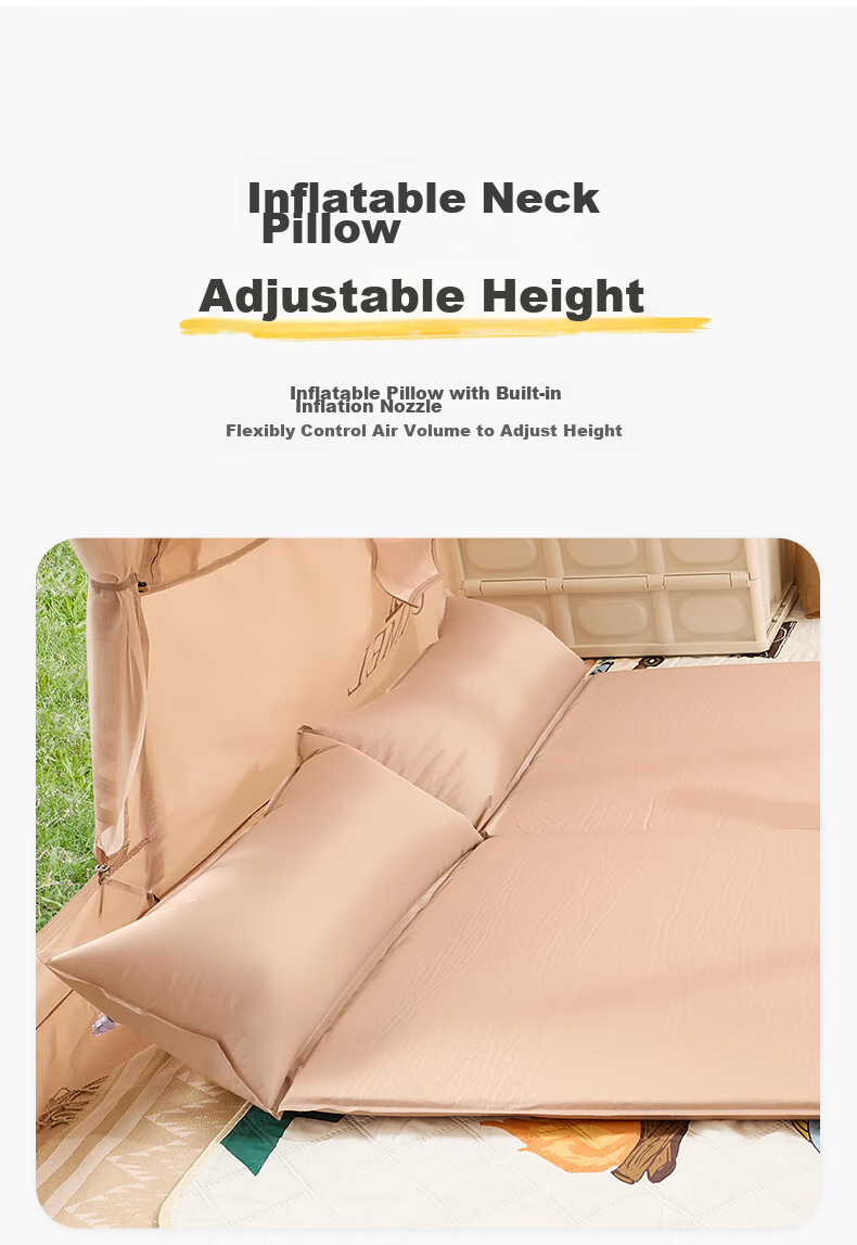 CAMEL Outdoor Automatic Inflatable Mat, Tent Ground Pad, Moisture-Proof Mat, Thickened Picnic Mat, 1J32267486, Cheese Color, Floor Mat 11