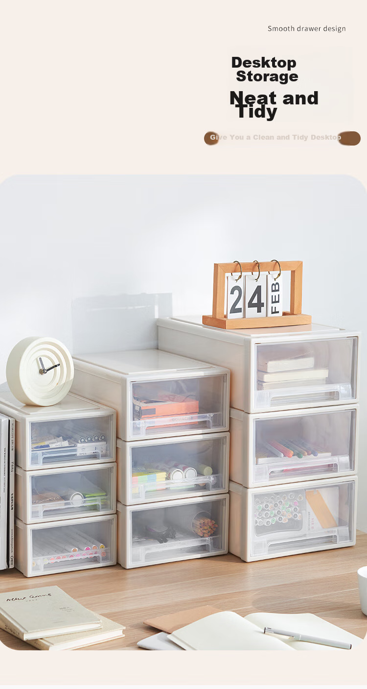 TENMA Plastic Clothes And Quilt Drawer Storage Box, 42 Liters, Transparent Drawer Box, Organizer Container, Set of 2 8