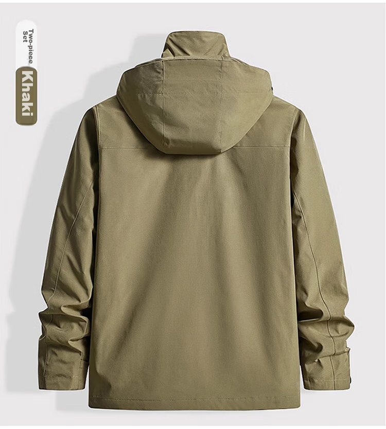 JEEP SPIRIT Men's Three-In Jacket, Autumn And Winter Casual Loose-Fitting Hooded Workwear Coat for Me 14