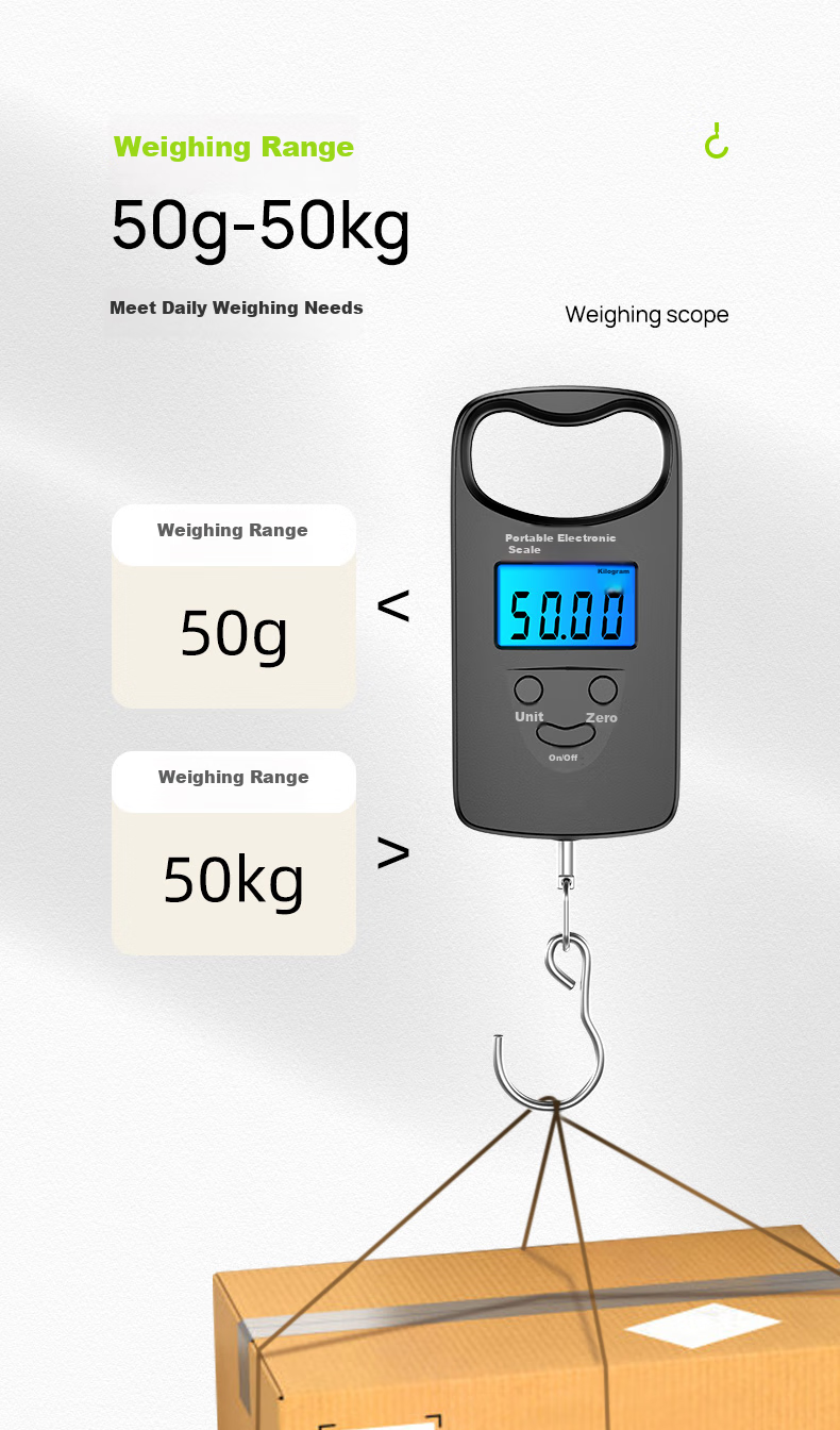 Meilen Handheld Scale, Electronic Scale, Portable High-Precision Weighing Scale, Mini Hanging Scale, Spring Scale, Luggage And Express Delivery Scale 10