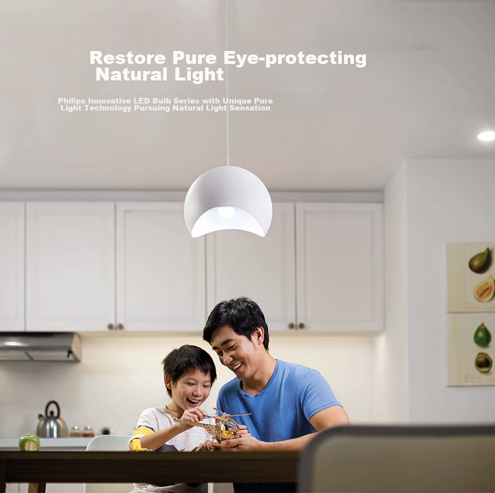 PHILIPS LED Bulb Energy-Saving Light for Home Living Room, Super Bright Globe Bulb E14 Screw Base Warm Light 6.5W 3000K Eye-Friendly Type 5
