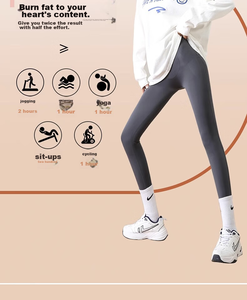 LangSha Leggings for Women, High-Waisted Tummy Control Yoga Pants for Autumn And Winter, Warm Shark Skin Pants, Elastic Butt-Lifting Suspended Pants for Outer Wear 4