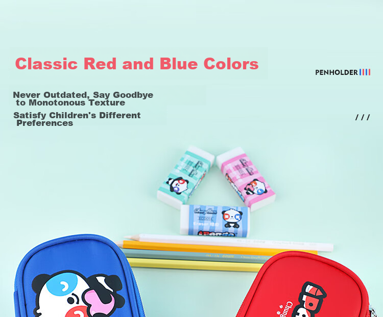 Zhonghua Panda Series Large Capacity Pencil Case for Students / Multifunctional Stationery Box / Red Double-Layer Pencil Storage Box / Children's Day Gift P2003-1 5