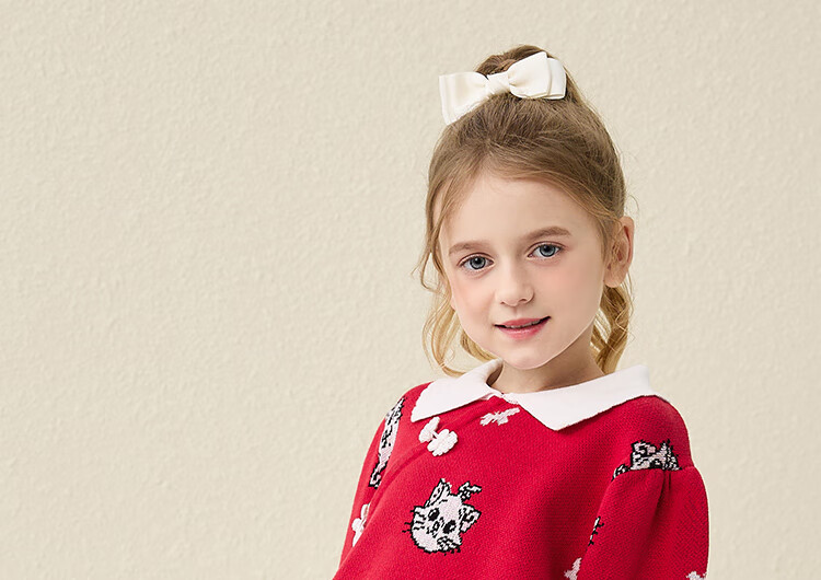 DISNEY Children's Girls' Outfit Set, Dress with Thick Sweater, Red New Year's Outfit, Winter 2023 DB331TE16, Bright Red, Size 110 4