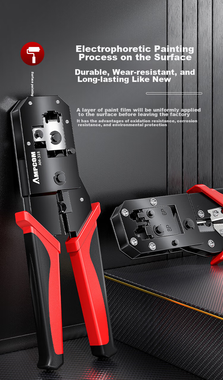 AMPCOM's Multifunctional Crystal Head Network Cable Crimper Blades, 8P6P4P Network Crimping Pliers, Wire Stripper Blades, 14*10mm, Pack of 10, AMDPS10 13