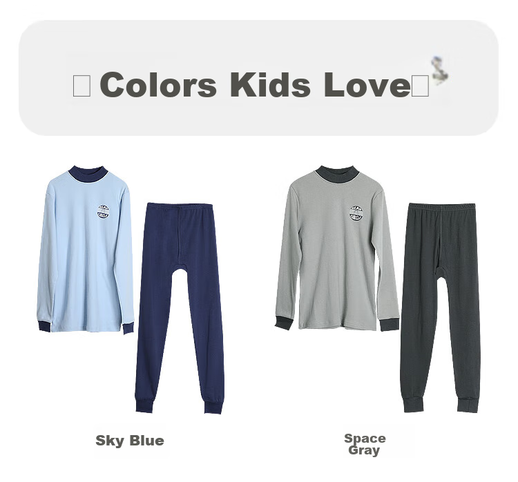 Hodohome Children's Autumn Underwear Set, Girls' Pure Cotton 7A Grade Antibacterial Semi-Turtleneck Thin Warm Underwear Set 118 150 42
