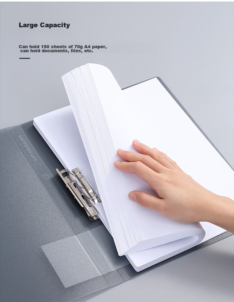 COMIX A4 Metal Double Strong Clip Hard File Folder, Simple Large Capacity Exam Paper Document Folder Poetry Recitation Contract Clipboard, File Storage 1 Piece Pack, Light Blue A5702 6