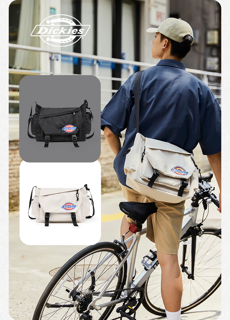 Dickies Men's Shoulder Bag, Large Capacity Casual Backpack, Lightweight Canvas Bag for College Students, Multifunctional Crossbody Bag with Shoulder Strap 5