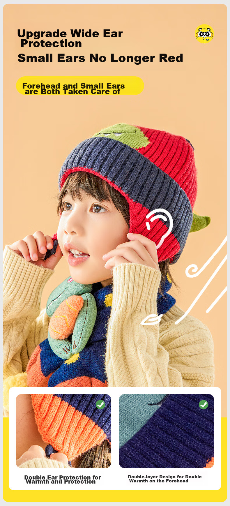 Moremerry Children's Hat, Autumn And Winter Ear Protection, Boys And Girls Warm Knitted Hat, Baby Student Fashionable Cap, Pink 8