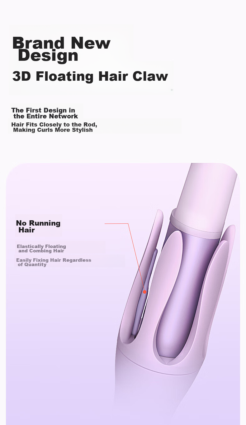 Lena Third Generation Automatic Curling Iron, 40mm, Lazy Anti-Scalding Fully Automatic Curling Tool, Negative Ion Hair-Friendly Electric Curler, Gift, Z3S-40 Portable for Travel 5