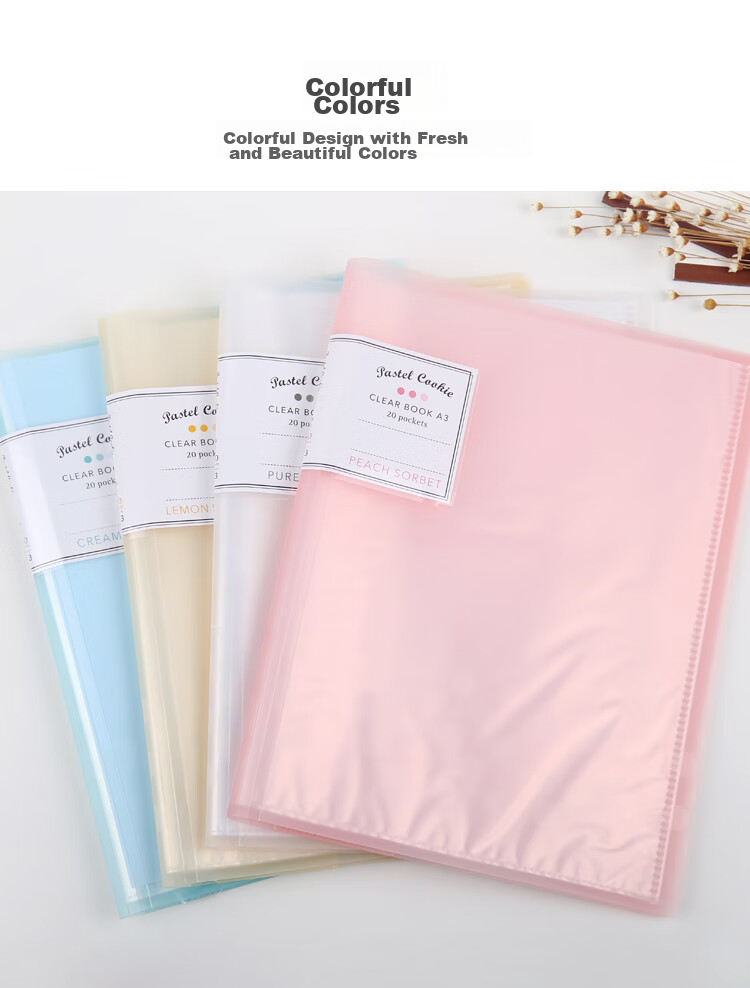 KOKUYO A3 Document Folder, Foldable File Organizer, Pastel Cookie Color, Student Exam Paper Folder, Pink, 20 Pockets, 1 Inner Sheet, WSG-CBCW28P3C Loose-Leaf Full Mesh, Low Price 3