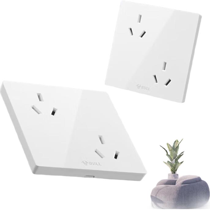 BULL Switch Socket G12 Series, Six-Hole 10A Socket, 86-Type Socket Panel, G12Z233, Ivory White