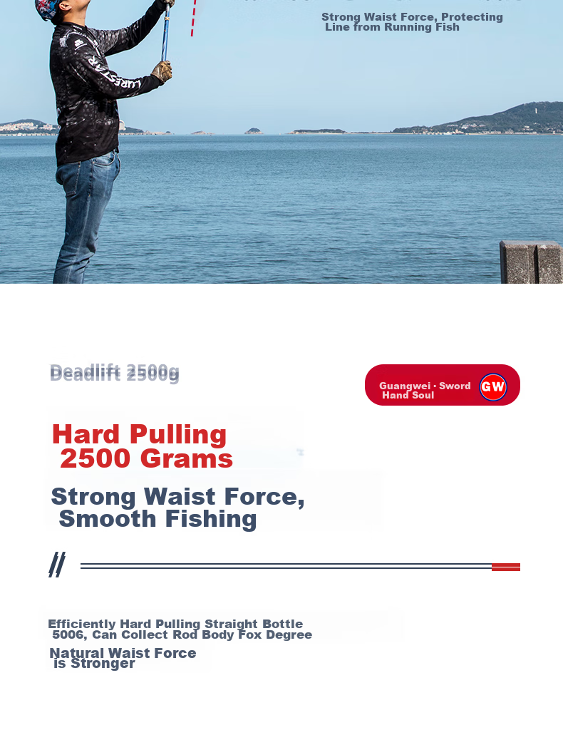 GW Fishing Rod Jian Shou Hun, 6.3 Meters, 28 Sections, Carbon Fiber, Versatile for Lake And Reservoir Big Fish Fishing 14