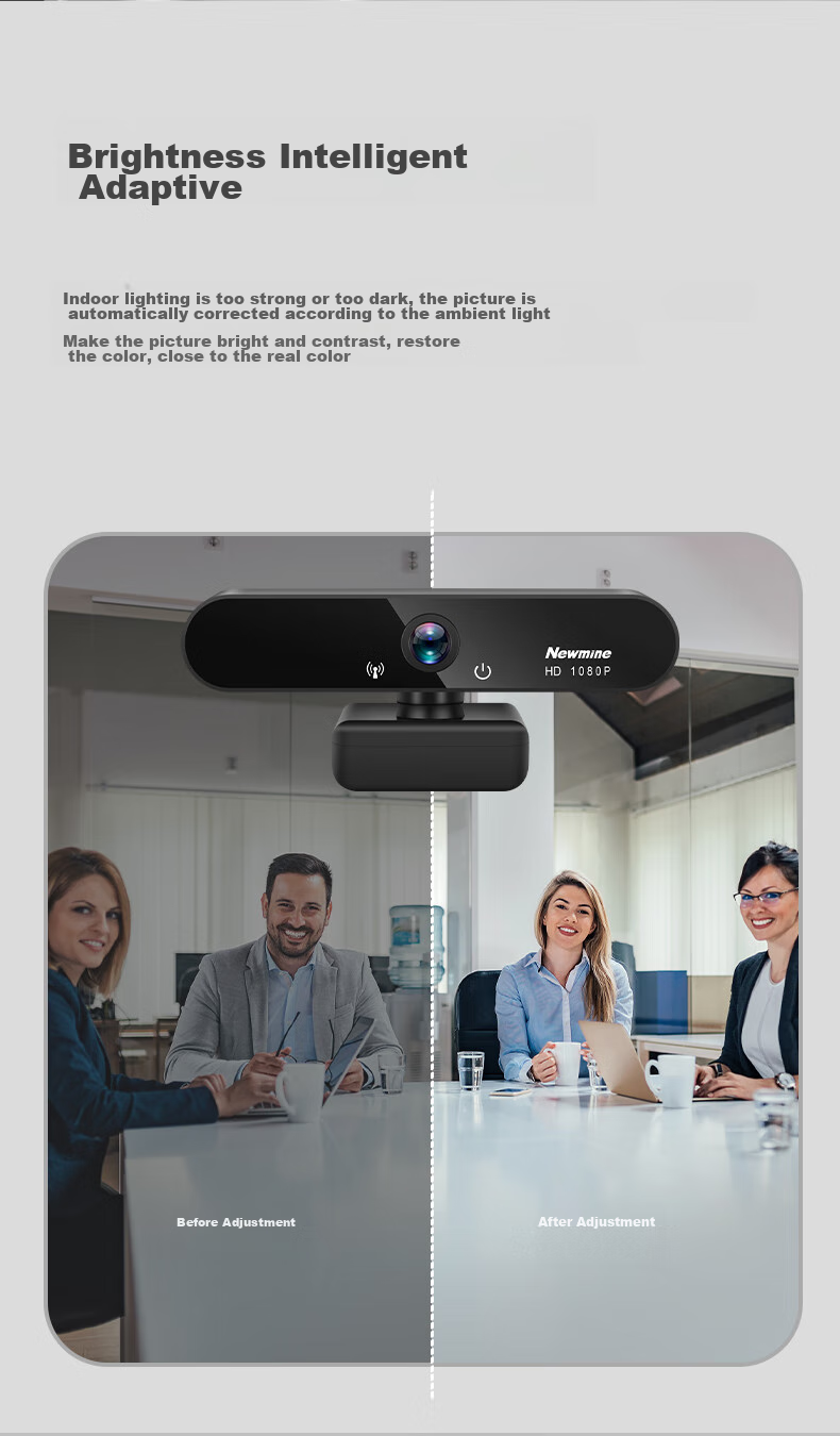 Newmine Computer Webcam with Microphone, HD Live Streaming 1080P Wide-Angle USB Webcam for Desktop, Laptop, External Camera for Home Video Calls, Meetings And Office Use 7