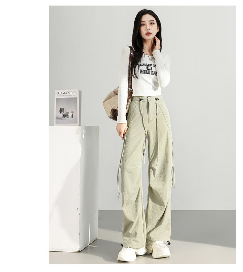 FitonTon Parachute Cargo Pants for Women, Autumn/winter 2025 Hiking Sports Pants, High-Waisted Slimming Two-Way Wide-Leg Casual Pants for Wome 12