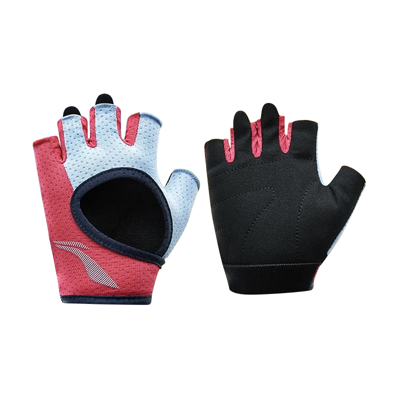 Li-Ning Children's Sports Gloves, Cycling Fingerless Gloves for Teenagers, Wrist Guards, Non-Slip Climbing Gloves, Bicycle Wheel Skating Single Bar Fitness Gloves