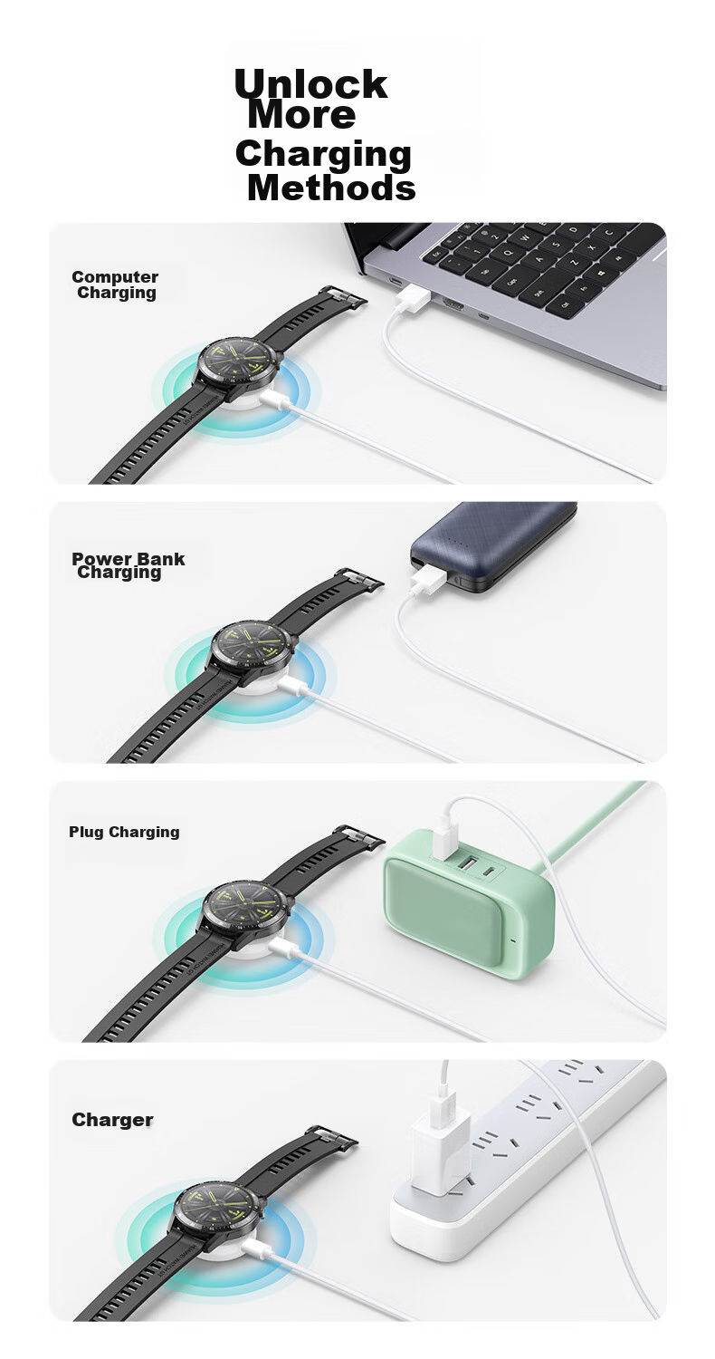 Chaofan Compatible with Huawei Watch Charger Cable, Suitable for GT6/GT5/GT4/watchFIT4 Pro/4/3pro/GT3/GT2pro/GTRunner, Magnetic Charging Adapter Base 9