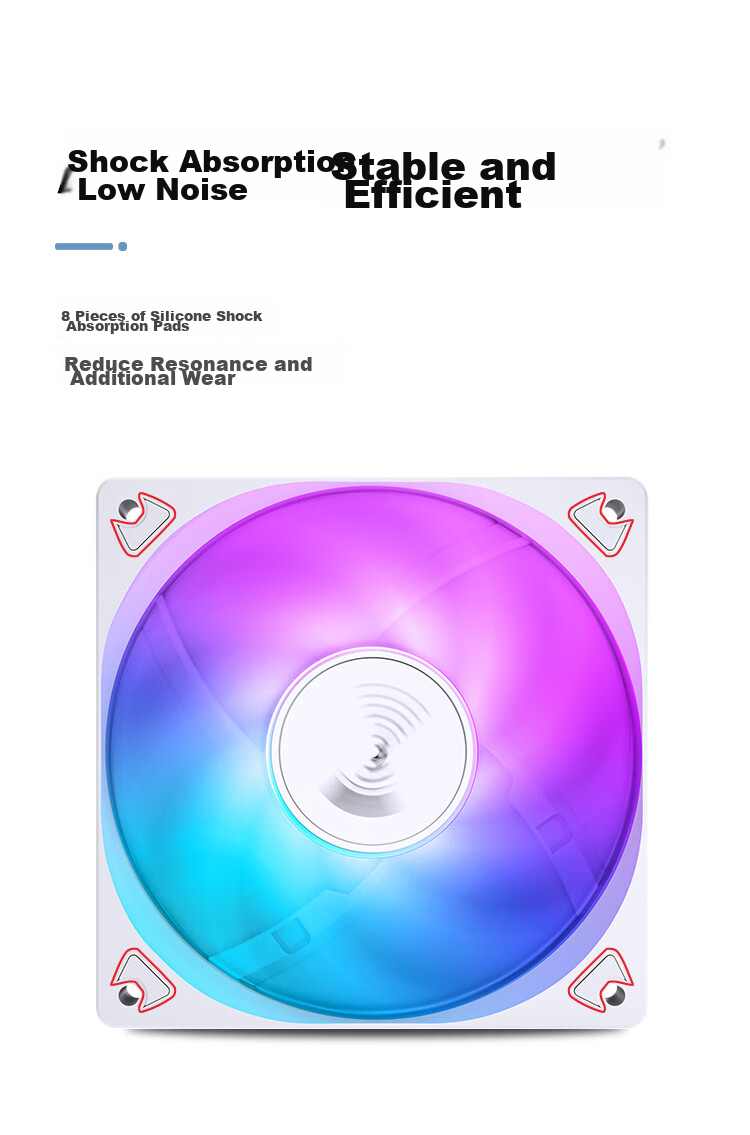 JONSBO SL-120CW Colorful White Edition, 12CM Case Fan (LED Light-Up Fan/3PIN Male-Female Connector, Can Be Connected in Series) 11