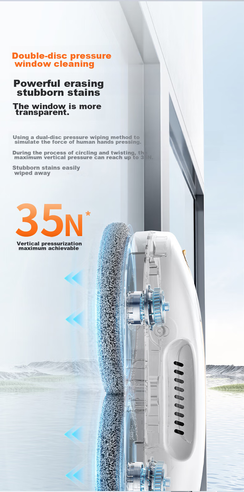 SATUO Lite Window Cleaning Robot, Automatic Water Spray Wet Wiping, No Edge Cleaning, Glass Cleaning Robot, Water Spray And Wipe Window Cleaning Device 6