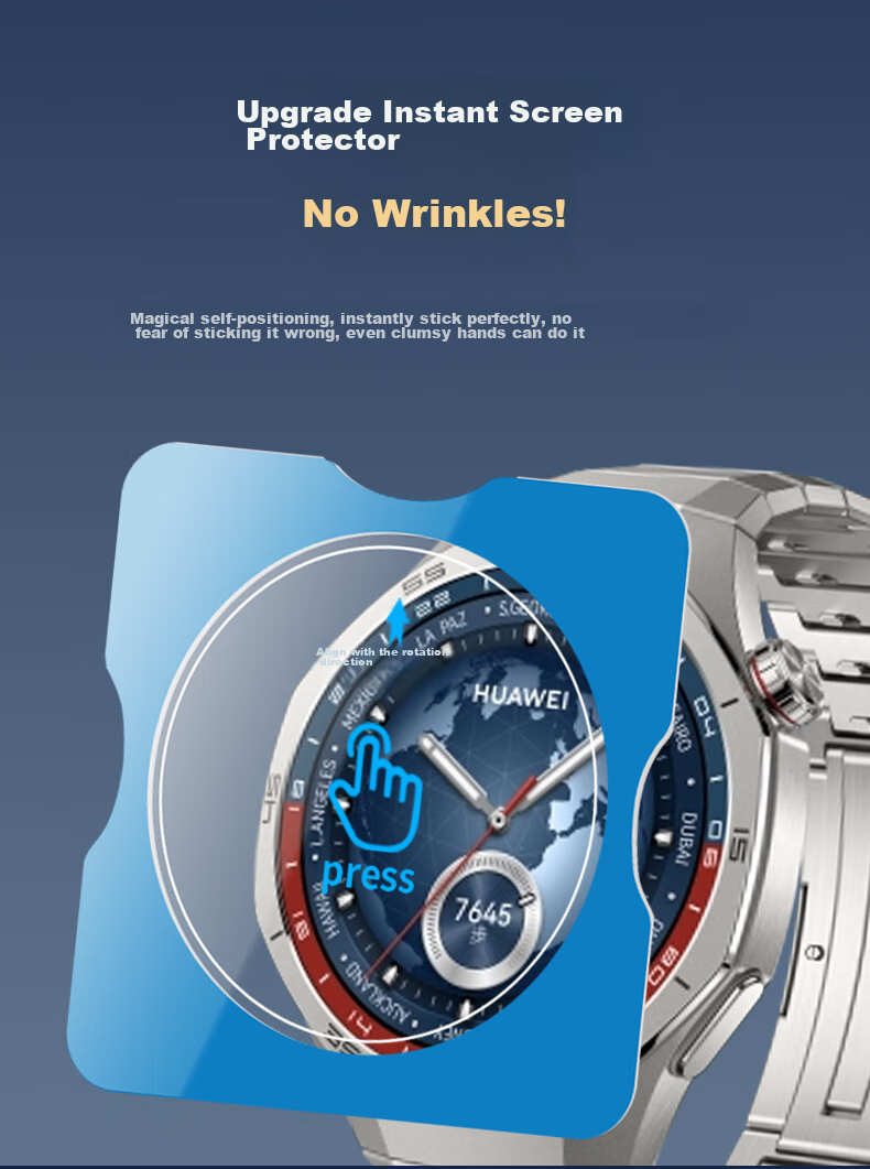 LANGLING [2 Pieces - 42MM] Screen Protector for Huawei Watch GT5Pro, Tempered Glass Film for Full Screen, Shatterproof, Scratch-Resistant, Wear-Resistant Front Film 4